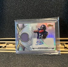 2015 Topps Finest Rookie Refractor Autographed Patch Stefon Diggs Patriots