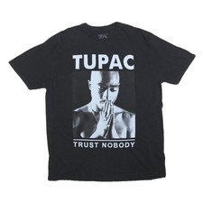 2PAC Mens Black XL Graphic T-Shirt Short Sleeve Crew Neck Trust Nobody Design