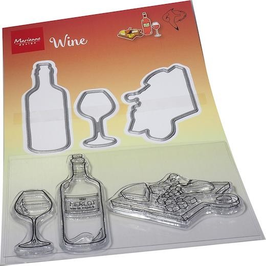 Marianne Design Clear Stamps & Cutting Dies - Hetty's Wine HT1665