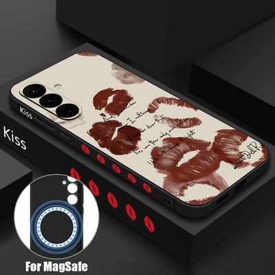 Magnethülle für Samsung S25 S26 Ultra S24 S23 FE A17 A55 A56 A16 Red Lips Cover