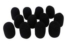 XFFZDP-BLK Lapel Headset Microphone Windscreen, Color Black, One Dozen Pack
