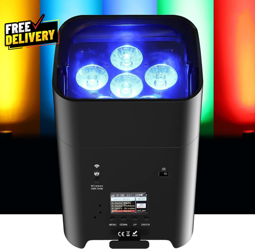 Uplight a batteria ricaricabile Par Can 6X18W RGBWA+UV LED Uplight 9600... - Foto 2 di 8