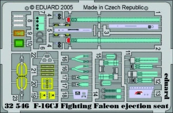 F-16CJ Fighting Falcon Ejection Seat Fuer Tamiya Bausatz / 1:32 - Eduard 32546-image