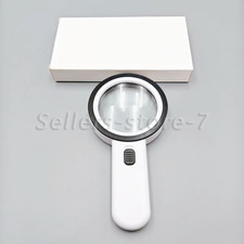 30X Handheld Magnifier Reading Magnifying Glass Lens Jewelry Loupe LED Light