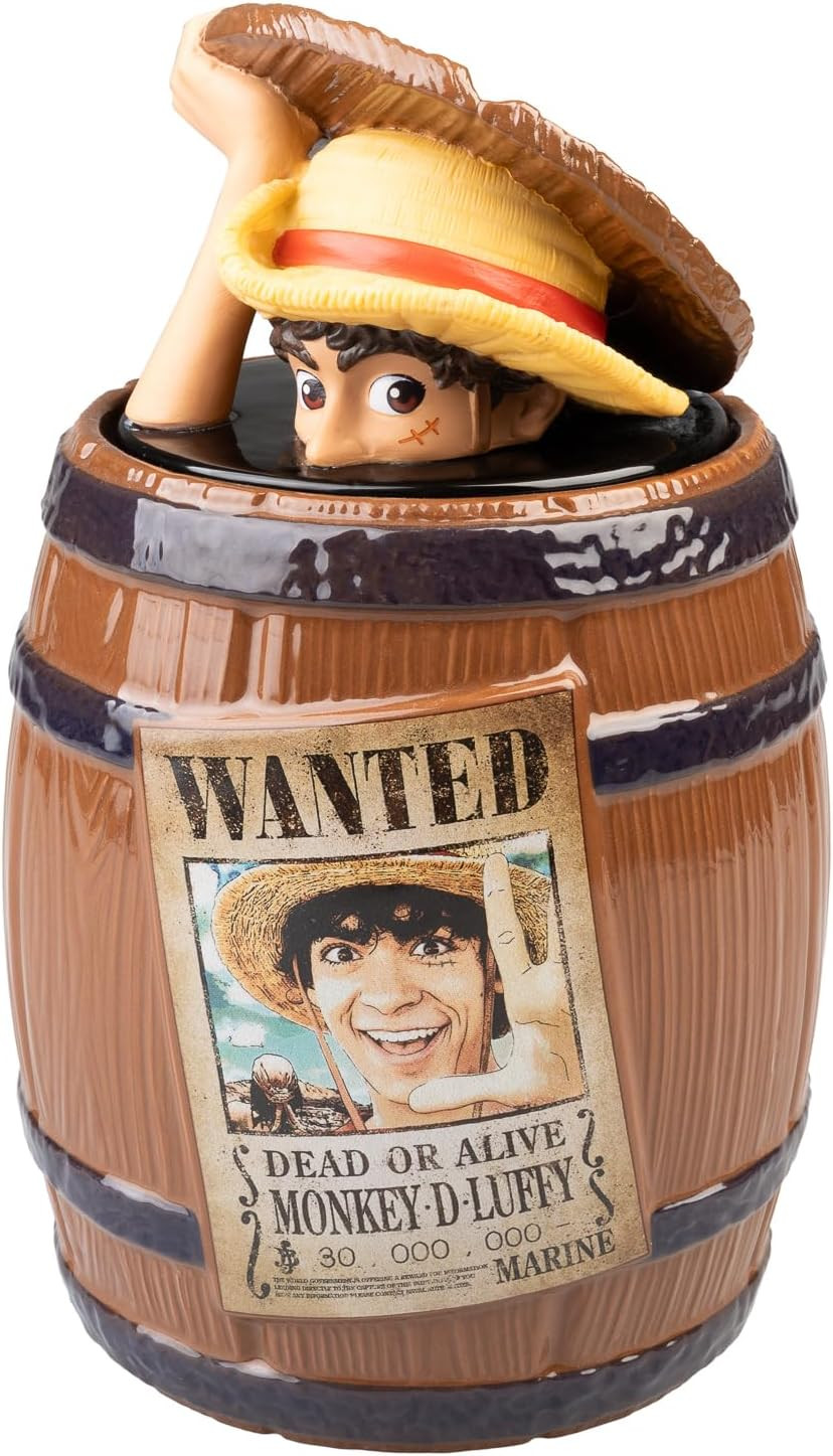 Porta Biscotti One Piece - Biscottiera Con Coperchio Ermetica, Barattolo per Bis