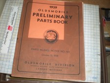 2 1939 Oldsmobile Preliminary Body Parts And Parts Books