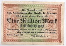 GERMANY 1 000 000  mark Bohum  1923