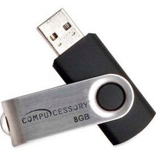 Compucessory 26466 Password Protected USB 2.0 Flash Drive 8 GB Black