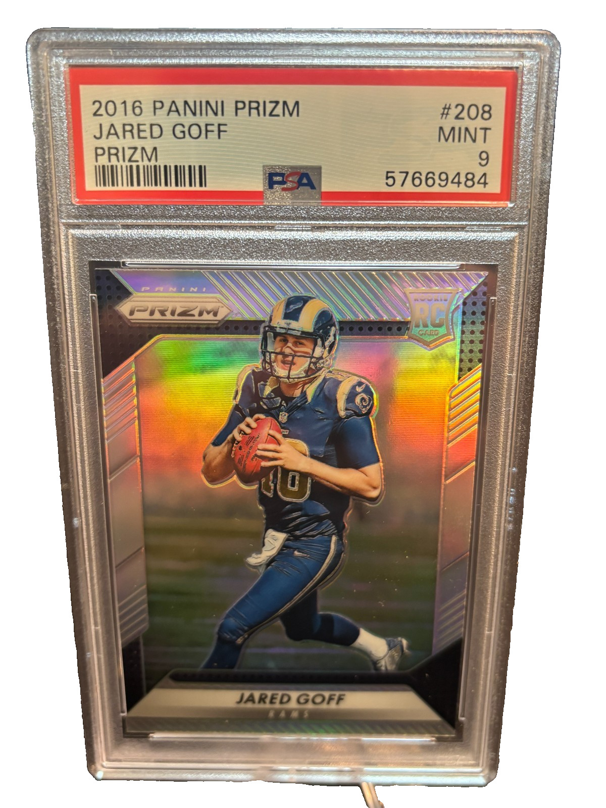 2016 Panini Prizm Jared Goff Rookie Card #208 - Silver Prizm - PSA 9 (Mint)