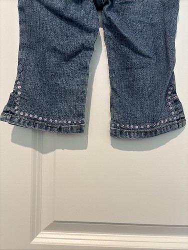 Vintage Tommy Hilfiger Y2K Embroidered Sequin Adj Waist Band Jeans Size 4t Girls - Picture 12 of 17
