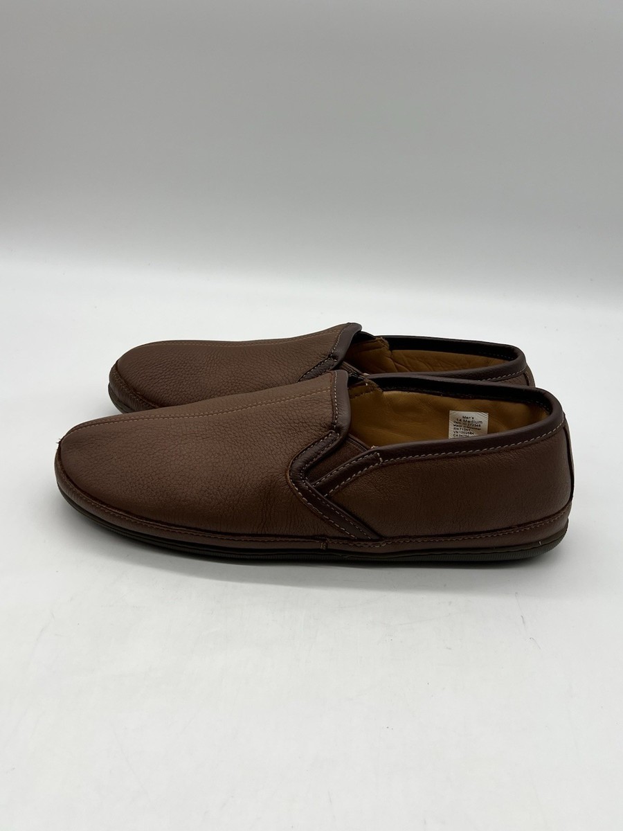 LL Bean Elkhide Men's Size 14M Brown Leather Padded Comfort