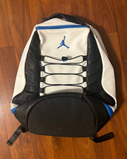 Jordan Jumpman Colorblock Zip Backpack Black White Blue, Pockets Adjustable