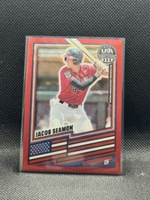 2026 Panini Stars & Stripes Prizm USA Baseball #179 Jacob Seamon Ruby Wave