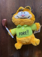 Garfield Golfer Plush Green FORE Shirt  Golf Club, 10th Birthday 1988 Dakin Tag