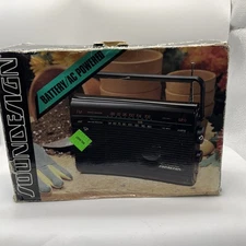 Soundesign AM/FM Portable Antenna Radio Black Model 2224 BLK VTG NEW NOS