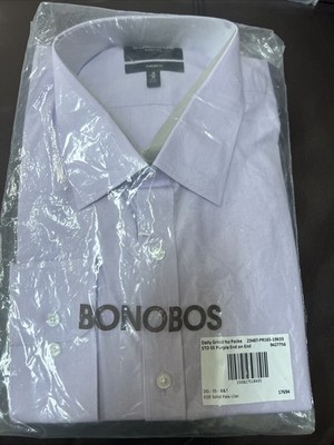 Bonobos Daily Grind Solid Pale Lilac Button Down Shirt 19 X 33