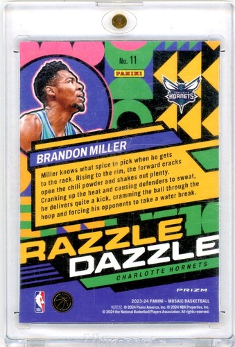 Brandon Miller 2023 Panini Mosaic Rookie Razzle Dazzle #11 - Picture 2 of 2