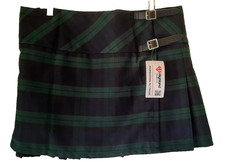 Highland Redstone Women Billie Skirt Black Plaid Kilt 16" Lenght Skirt Size 20