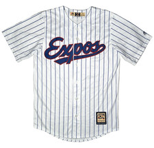 RARE Majestic Pedro Martinez Montreal Expos Cooperstown Size S Jersey Pinstripe