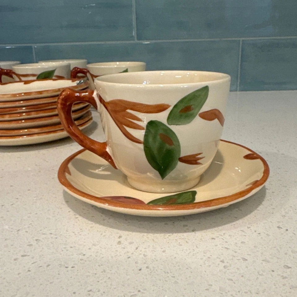 Juego de 8 tazas y platillos con patrón de manzana franciscana tazas de té vintage Cottagecore Foto 2 de 4