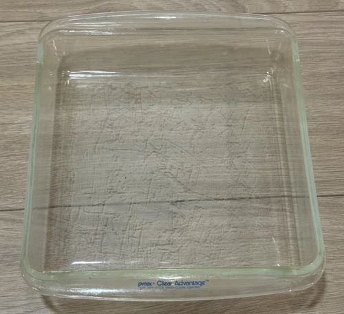 Vintage Pyrex 222 8" x 8" x 2" Square Clear Baking Dish 2 Quart Made in USA