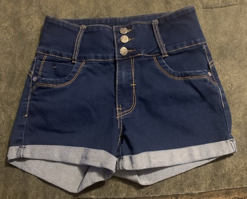 Blaue Stretch-Denimshorts Damen Junior At Seven mit Bündchen Größe 7 Artikel #1380 - Bild 1 von 10