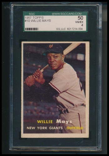 1957 Topps #10 Willie Mays SGC 4 Vintage HOF Giants