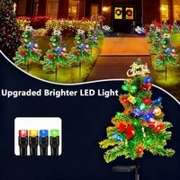 2-10 Pack LED Solar Christmas Tree Stake Lights Xmas Outdoor Garden Pathway Lamp 9