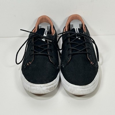Reef Iris Shoes Womens 5 Black White Tan Flat Comfort Lace Up Sneaker Canvas