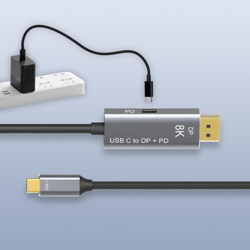 8K 60Hz USB-C To Displayport 1.4 Cable USB 3.1 Type C To DP W/ PD Charging - Afbeelding 5 van 11