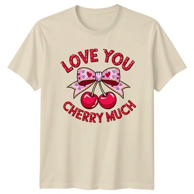 Love You Cherry Much Fruit Pun Love Tee Herren Damen Grafik T-Shirt