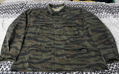 Propper Military Jacket Mens XL/R Green Tiger Stripe Camo Field Combat Coat