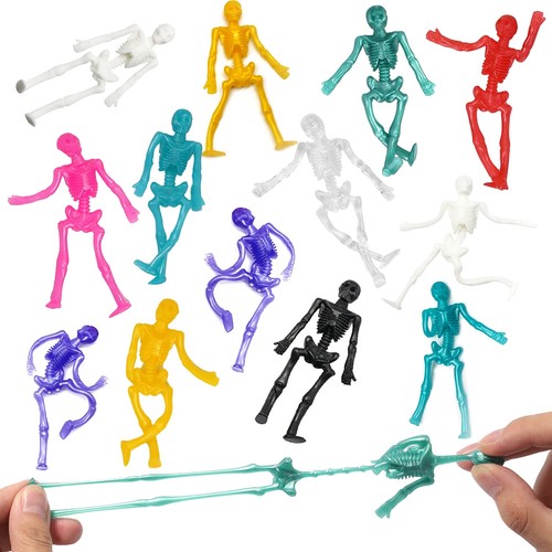 JOICEE 24PCS Halloween Stretchy Skeleton Toys Assorted Color Stretchy Skull S... - Picture 2 of 5