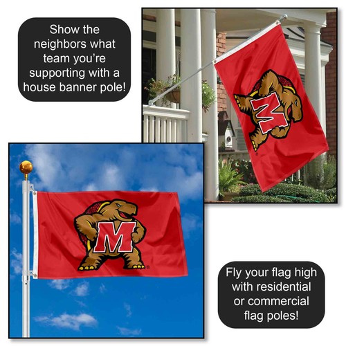 Maryland Terrapins Flag Terps Red Large 3x5 - Picture 3 of 7