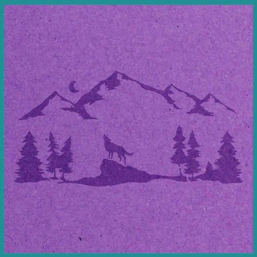 Wolf Mountains Stencil – Wildlife, Nature, Forest, Wilderness, Outdoor Art - Picture 2 of 5