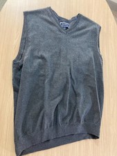 Club Room Gray Sweater Vest Large Dark Grey Cotton Nylon Blend Sleeveless