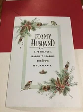 Merry Christmas For My Husband Love Large 5.5” x 8” Hallmark Greeting Card