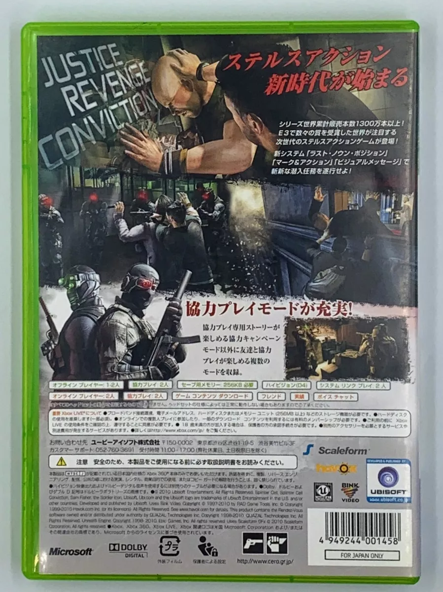 Tom Clancy's Splinter Cell: Conviction XBOX 360 Japan Import US Seller