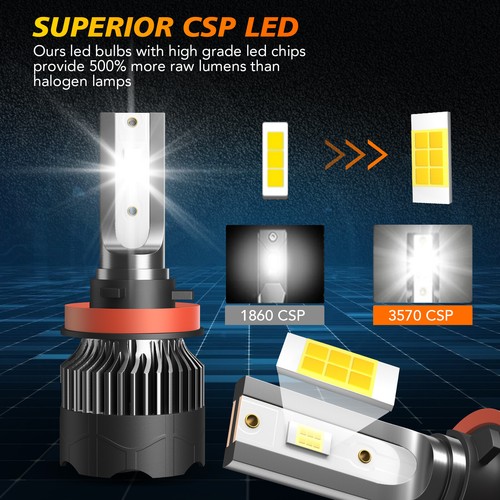4x 9005 H11 LED Combo Bulbs Headlights High Low Beam M8 For Peterbilt 579 389 - Imagen 10 de 19