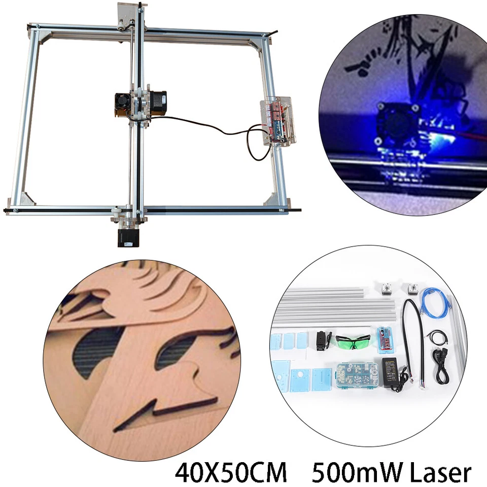 12V 500mW CNC Laser Graviermaschine DIY Holz Gravurmaschine Gravierger?t 40X50CM - Bild 3 von 4