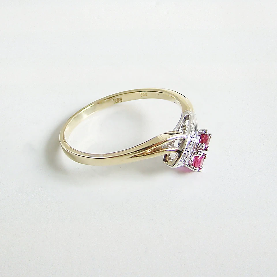 Ring Gold 585er Diamant Rubin 14 kt. Goldschmuck Bicolor Edelstein Damen - Bild 4 von 4