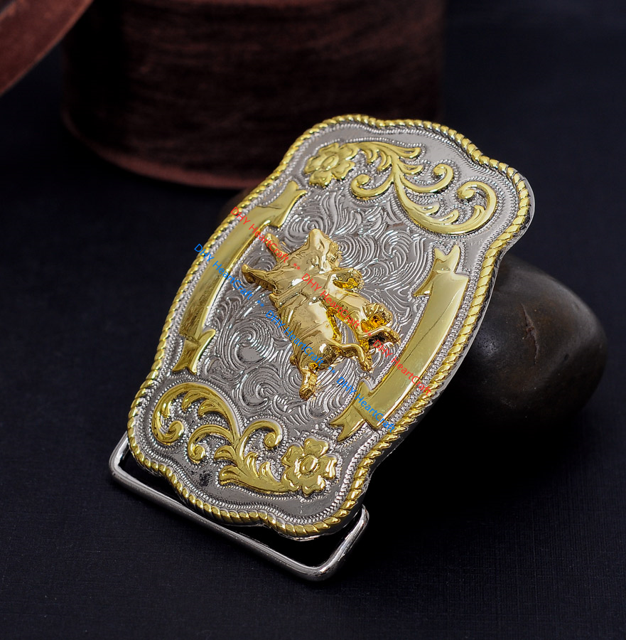 Fibbia In Lega Western Fibbia Cintura Western Con Iniziale - Stile Cowboy Rodeo, Nuova Senza Etichette Buck Coltello - Foto 10