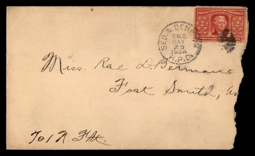 Mayfairstamps USA 1904 Sed & Den. RPO zu Fort Smith Abdeckung AAS_76951