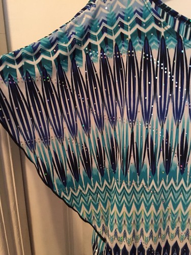 NWOT Dress Barn Multi-Color Butterfly Sequence Designer Blouse Petite PS - Picture 5 of 9