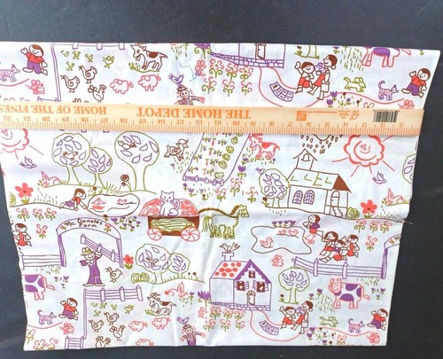Farm McDonalds Cartoon Style Cows Pigs Cotton Fabric- Sold By Half Yard - Picture 5 of 7