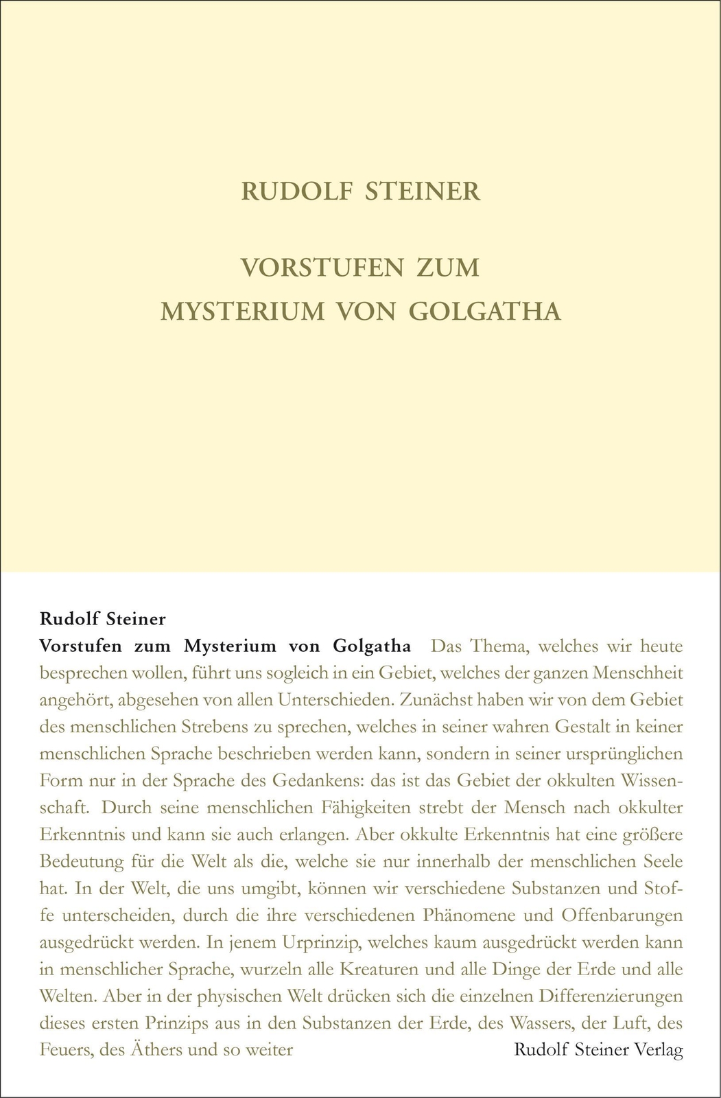 Thumbnail - Vorstufen Zum Mysterium Von Golgatha, Rudolf Steiner