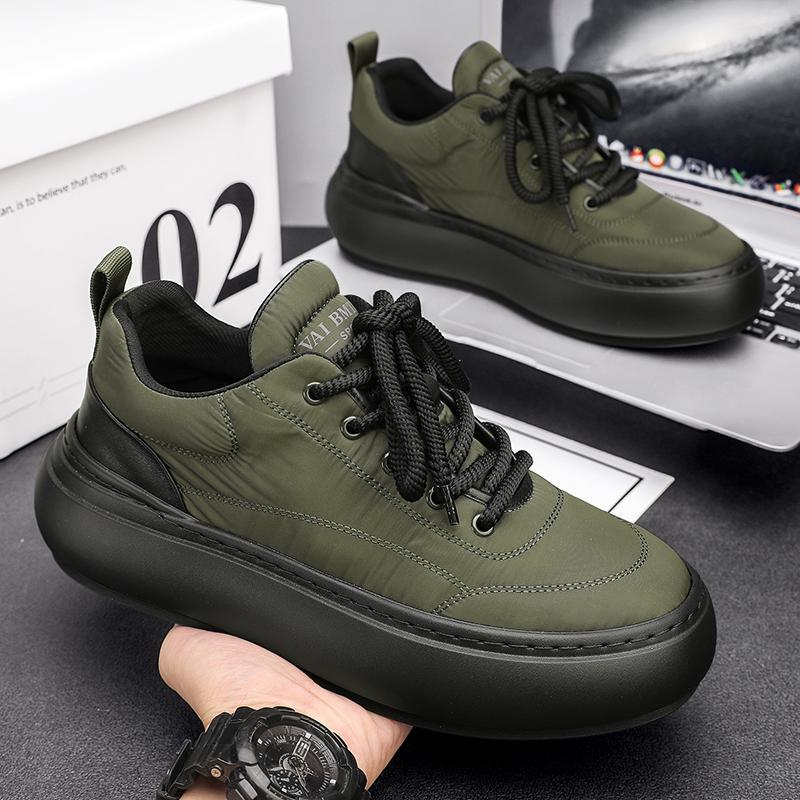 SAOLA Scarpe stringate uomo tempo libero moda sport passeggio pompa suola spessa nero verde