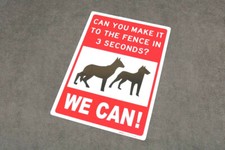 Sign Dog Get Fence 14 x 10 " Metal Durable Reach Fence Seconds Can You HC