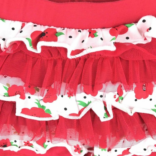 Disney Parks Baby Red Cotton Ruffle Flowers Minnie Mouse Pull On Shorts Sz 3 MO - Picture 3 of 5