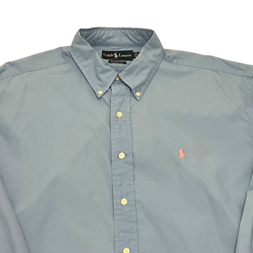 Ralph Lauren Shirt Blue Mens XL Classic Fit Long Sleeve 100% Cotton Button Up - Picture 2 of 11
